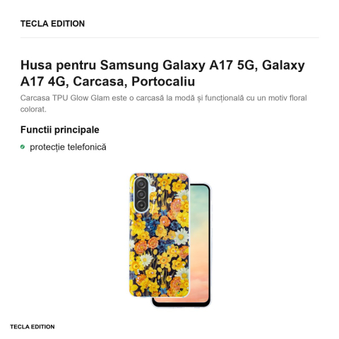 Husa Glow Glam pentru Samsung Galaxy A17 5G, Galaxy A17 4G, Carcasa, Portocaliu [1]