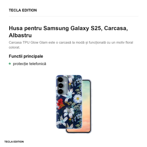 Husa Glow Glam pentru Samsung Galaxy S25, Carcasa, Albastru [1]