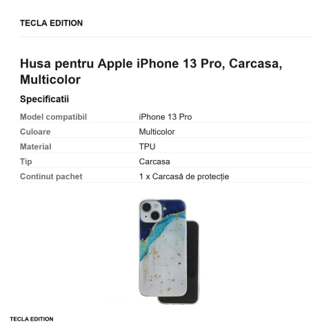 Husa Gold Glam iceberg pentru Apple iPhone 13 Pro, Carcasa, Multicolor [2]