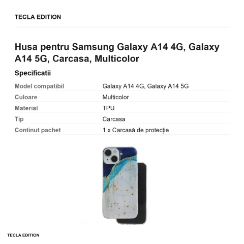 Husa Gold Glam iceberg pentru Samsung Galaxy A14 4G, Galaxy A14 5G, Carcasa, Multicolor [2]