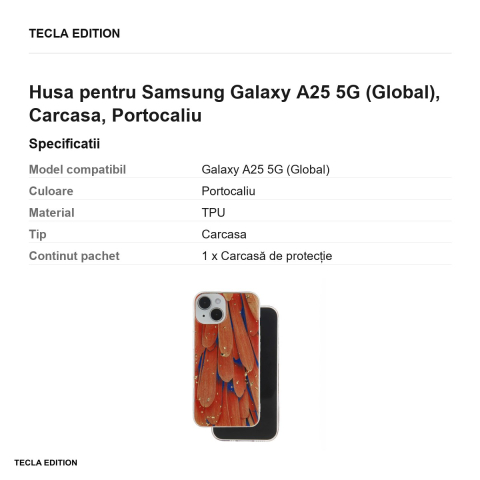 Husa Gold Glam pentru Samsung Galaxy A25 5G (Global), Carcasa, Portocaliu [2]