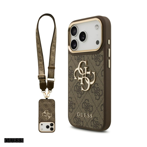 Huse si protectii smartphone - Husa Guess 4g Big 4g Classic Logo Big Strap pentru iPhone 17 Pro, Carcasa, Maro