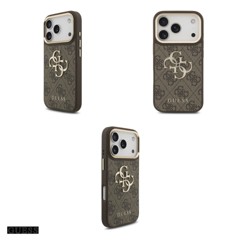 Husa Guess 4g Big 4g Classic Logo Big Strap pentru iPhone 17 Pro, Carcasa, Maro [3]