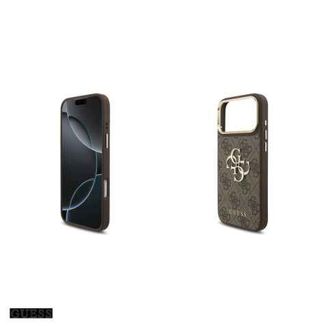 Husa Guess 4g Big 4g Classic Logo Big Strap pentru iPhone 17 Pro Max, Carcasa, Maro [4]