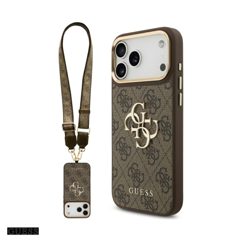 Huse si protectii smartphone - Husa Guess 4g Big 4g Classic Logo Big Strap pentru iPhone 17 Pro Max, Carcasa, Maro