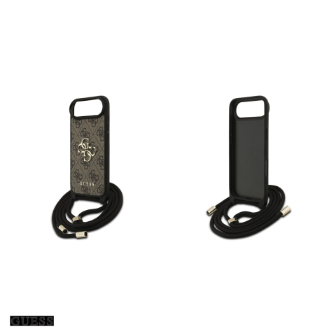 Husa Guess 4g Big Logo Cord Stap Crossbody pentru iPhone 17 Air, Carcasa, Maro [4]