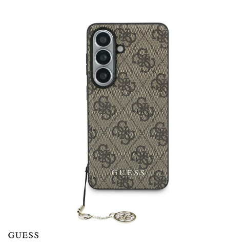 Huse si protectii pentru Samsung Galaxy S26 - Husa Guess 4g Classic Logo Charm pentru Samsung Galaxy S26, Carcasa magnetica, Maro