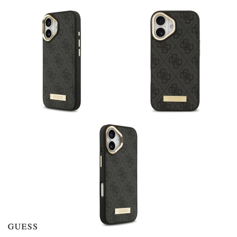 Husa Guess 4g Logo Plate pentru iPhone 17, Carcasa magnetica, Negru [3]