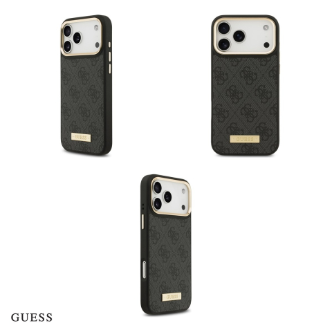 Husa Guess 4g Logo Plate pentru iPhone 17 Pro Max, Carcasa magnetica, Negru [3]