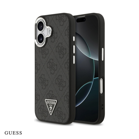 Huse si protectii smartphone - Husa Guess 4g PU Leather Triangle Logo pentru iPhone 17, Carcasa magnetica, Negru