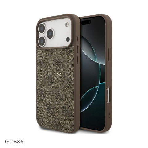Huse telefoane - Husa Guess 4g Ring Classic Logo pentru iPhone 17 Pro Max, Carcasa magnetica, Maro