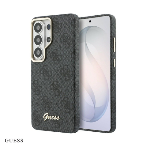 Huse si protectii pentru Samsung Galaxy S26 Ultra - Husa Guess 4g Script pentru Samsung Galaxy S26 Ultra, Carcasa magnetica, Negru