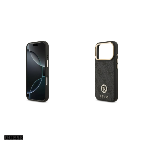 Husa Guess 4g Strass Logo & Big Strap Metal pentru iPhone 17 Pro, Carcasa magnetica, Negru [4]