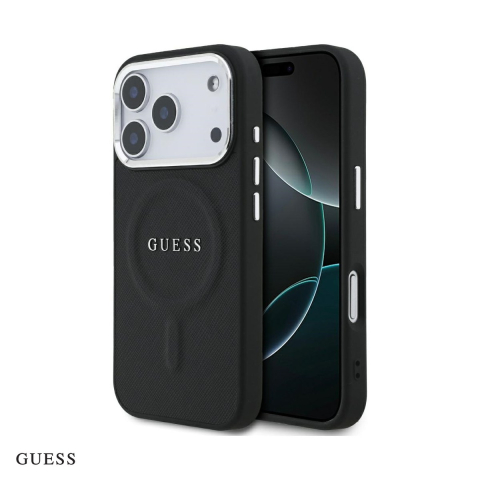 Huse si protectii smartphone - Husa Guess Classic Logo pentru iPhone 17 Pro, Carcasa magnetica, Negru