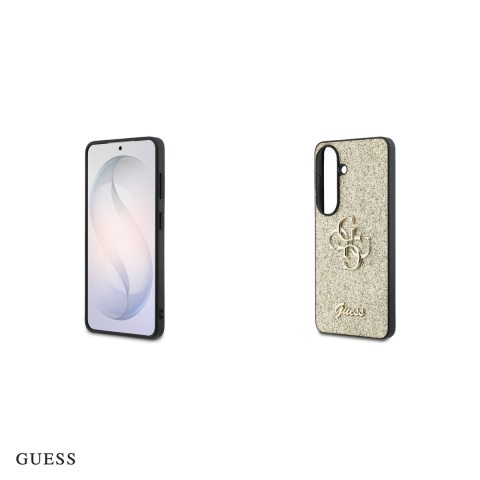Husa Guess Fixed Glitter Big 4g Metal Logo pentru Samsung Galaxy S26, Carcasa magnetica, Auriu [4]