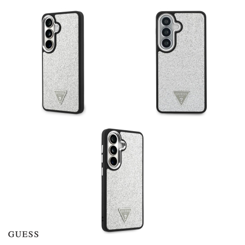 Husa Guess Fixed Glitter Triangle pentru Samsung Galaxy S26, Carcasa magnetica, Argintiu [3]