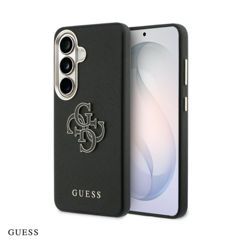 Huse si protectii pentru Samsung Galaxy S26 - Husa Guess Grained Big 4g Metal Logo pentru Samsung Galaxy S26, Carcasa magnetica, Negru