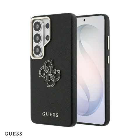 Huse si protectii pentru Samsung Galaxy S26 Ultra - Husa Guess Grained Big 4g Metal Logo pentru Samsung Galaxy S26 Ultra, Carcasa magnetica, Negru
