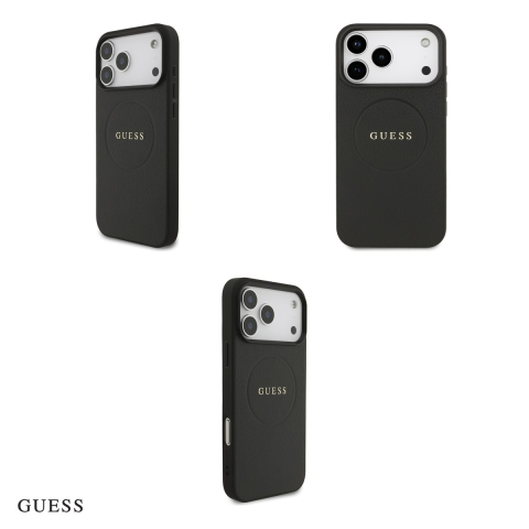 Husa Guess Grained Ring pentru iPhone 17 Pro Max, Carcasa magnetica, Negru [3]
