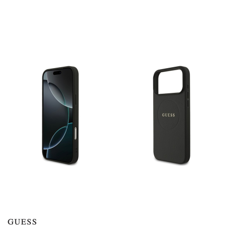 Husa Guess Grained Ring pentru iPhone 17 Pro Max, Carcasa magnetica, Negru [4]
