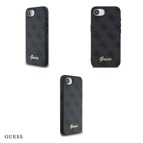 Husa Guess Hc 4g PU Script Logo pentru iPhone 16e, Carcasa magnetica, Negru [3]