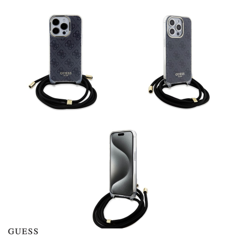 Husa Guess Hc Crossbody Cord Print pentru iPhone 15 Pro, Carcasa, Negru [3]