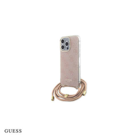 Huse si protectii smartphone - Husa Guess Hc Crossbody Cord Print pentru iPhone 15 Pro, Carcasa, Roz
