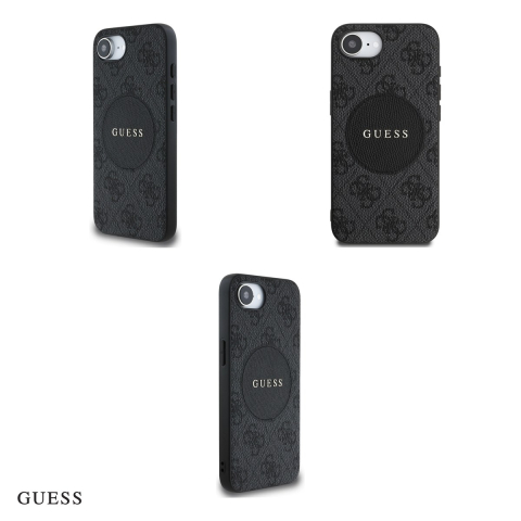 Husa Guess Hc PU 4g Circle Classic Logo pentru iPhone 16e, Carcasa magnetica, Negru [3]