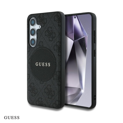 Huse telefoane - Husa Guess Hc PU 4g Circle Classic Logo pentru Samsung Galaxy S25, Carcasa magnetica, Negru