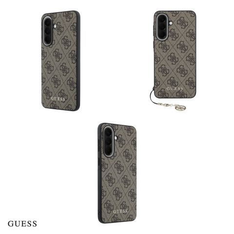 Husa Guess Hc PU 4g Classic Logo charm pentru Samsung Galaxy A57 5G, Carcasa, Maro [3]