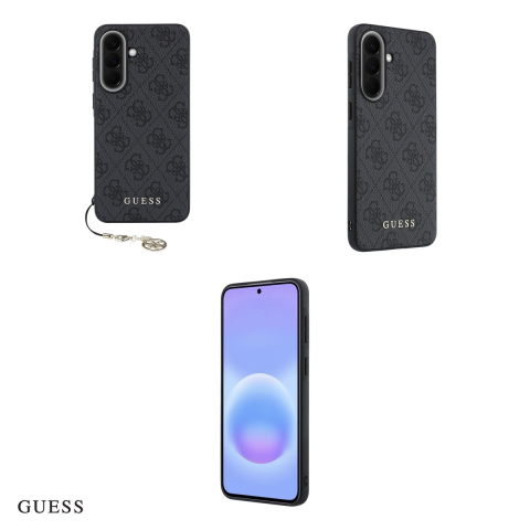 Husa Guess Hc PU 4g Classic Logo charm pentru Samsung Galaxy A57 5G, Carcasa, Negru [3]