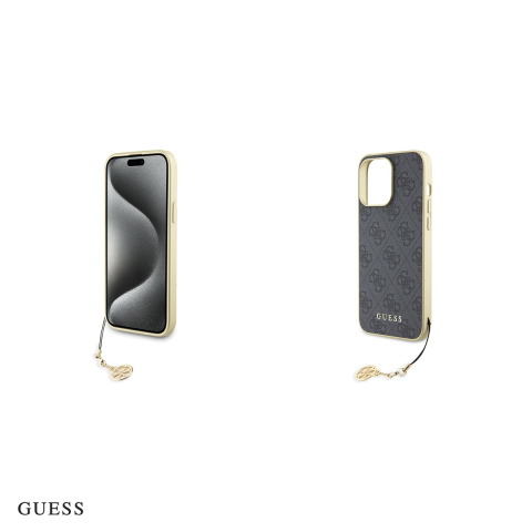 Husa Guess Hc PU Charm pentru iPhone 15 Pro Max, Carcasa, Gri [4]