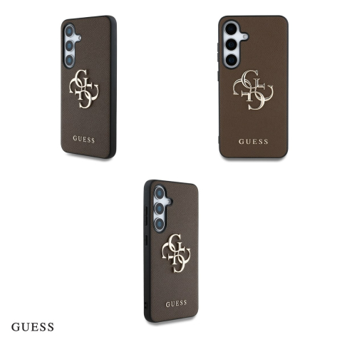 Husa Guess Hc PU Grained Big 4g Classic Logo pentru Samsung Galaxy S25 Plus, Carcasa, Maro [3]