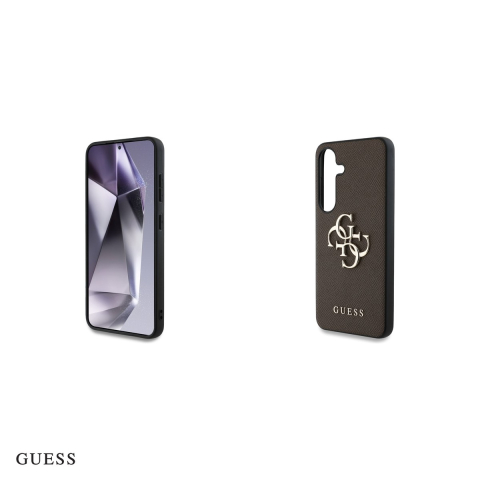 Husa Guess Hc PU Grained Big 4g Classic Logo pentru Samsung Galaxy S25 Plus, Carcasa, Maro [4]