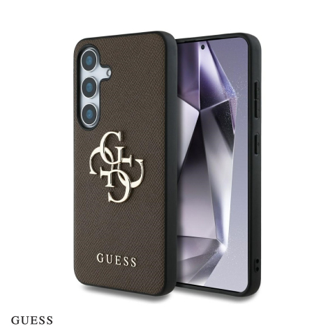 Huse si protectii pentru Samsung Galaxy S25 Plus - Husa Guess Hc PU Grained Big 4g Classic Logo pentru Samsung Galaxy S25 Plus, Carcasa, Maro