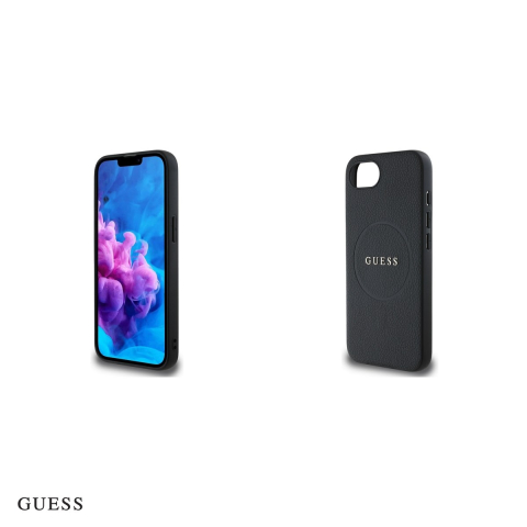 Husa Guess Hc PU Grained Gold Ring pentru iPhone 16e, Carcasa magnetica, Negru [4]