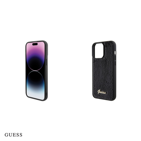Husa Guess Hc Sequin Script Metal pentru iPhone 15 Pro Max, Carcasa, Negru [4]