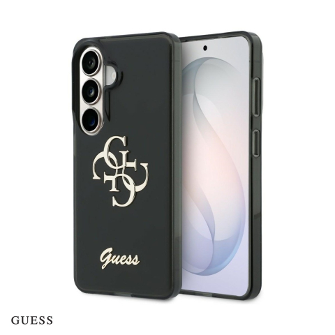 Huse si protectii pentru Samsung Galaxy S26 - Husa Guess Iml Big Metal 4g Script pentru Samsung Galaxy S26, Carcasa magnetica, Negru
