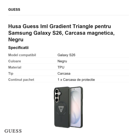 Husa Guess Iml Gradient Triangle pentru Samsung Galaxy S26, Carcasa magnetica, Negru [2]