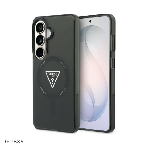 Huse si protectii pentru Samsung Galaxy S26 - Husa Guess Iml Gradient Triangle pentru Samsung Galaxy S26, Carcasa magnetica, Negru