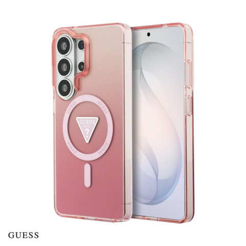 Huse telefoane - Husa Guess Iml Gradient Triangle pentru Samsung Galaxy S26 Ultra, Carcasa magnetica, Roz