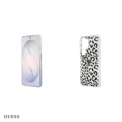 Husa Guess Iml Leopard Print Triangle pentru Samsung Galaxy S26 Ultra, Carcasa magnetica, Negru [4]
