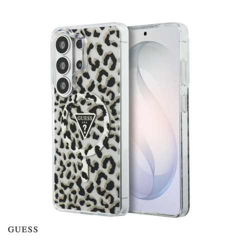 Huse si protectii smartphone - Husa Guess Iml Leopard Print Triangle pentru Samsung Galaxy S26 Ultra, Carcasa magnetica, Negru