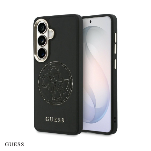 Huse si protectii pentru Samsung Galaxy S26 - Husa Guess Perforated Logo pentru Samsung Galaxy S26, Carcasa magnetica, Negru