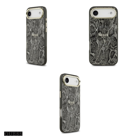 Husa Guess Python Pattern pentru iPhone 17 Air, Carcasa magnetica, Negru [3]