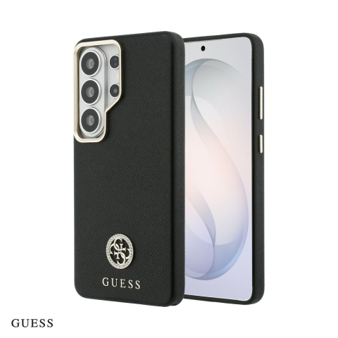 Huse si protectii pentru Samsung Galaxy S26 Ultra - Husa Guess Rhinestone Round Logo pentru Samsung Galaxy S26 Ultra, Carcasa magnetica, Negru