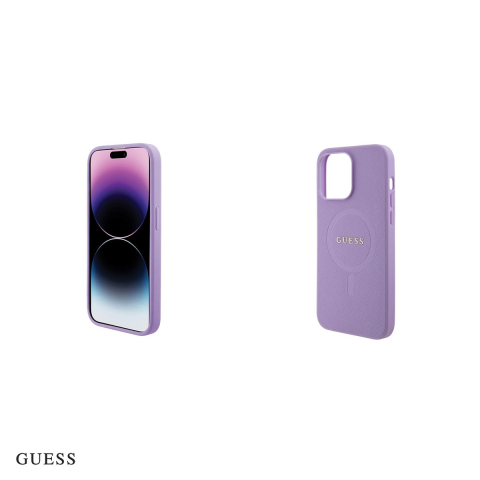 Husa Guess Saffiano pentru iPhone 15 Pro Max, Carcasa magnetica, Mov [4]