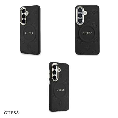 Husa Guess Saffiano Peony Embossed Ring pentru Samsung Galaxy S26 Plus, Carcasa magnetica, Negru [3]