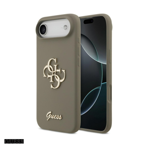 Huse telefoane - Husa Guess Silicone Big 4g Script pentru iPhone 17 Air, Carcasa, Maro