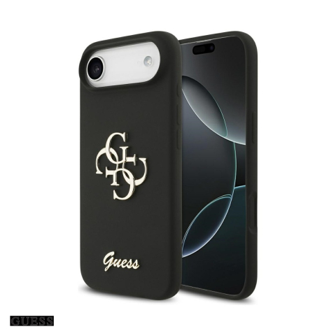 Huse telefoane - Husa Guess Silicone Big 4g Script pentru iPhone 17 Air, Carcasa, Negru